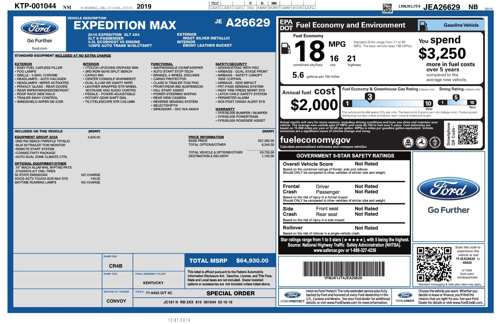 Used 2018 Ford Expedition MAX XLT Sport Utility 4D for sale Sold at Perfect Auto Collection in Akron OH 44310 2