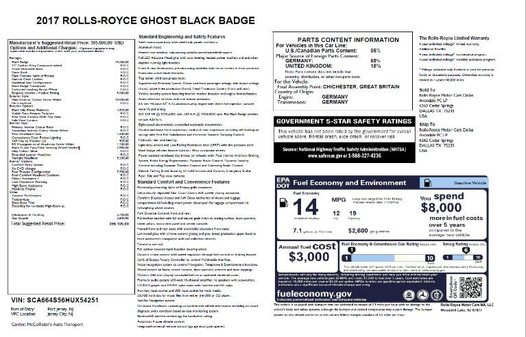 Used 2017 Rolls Royce Ghost Black Badge