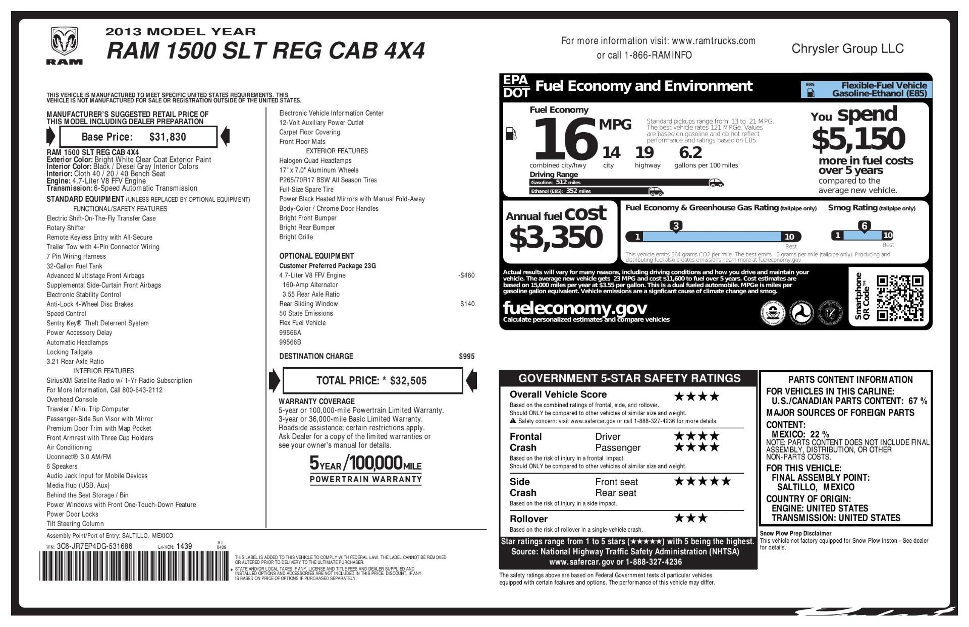 Used 2013 Ram Ram Pickup 1500 SLT for sale Sold at Perfect Auto Collection in Akron OH 44310 2