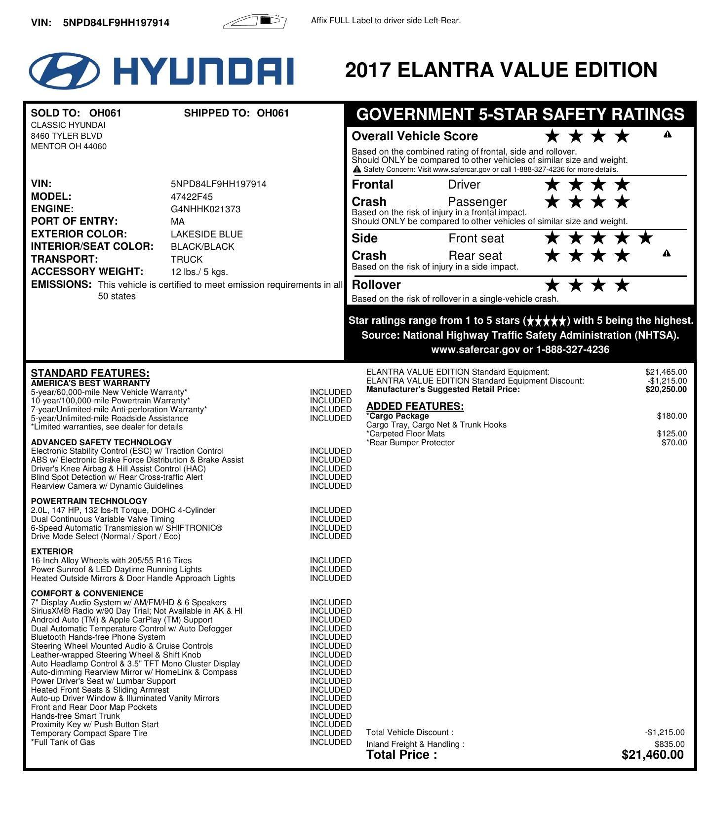 Used 2017 Hyundai Elantra SE for sale Sold at Perfect Auto Collection in Akron OH 44310 2