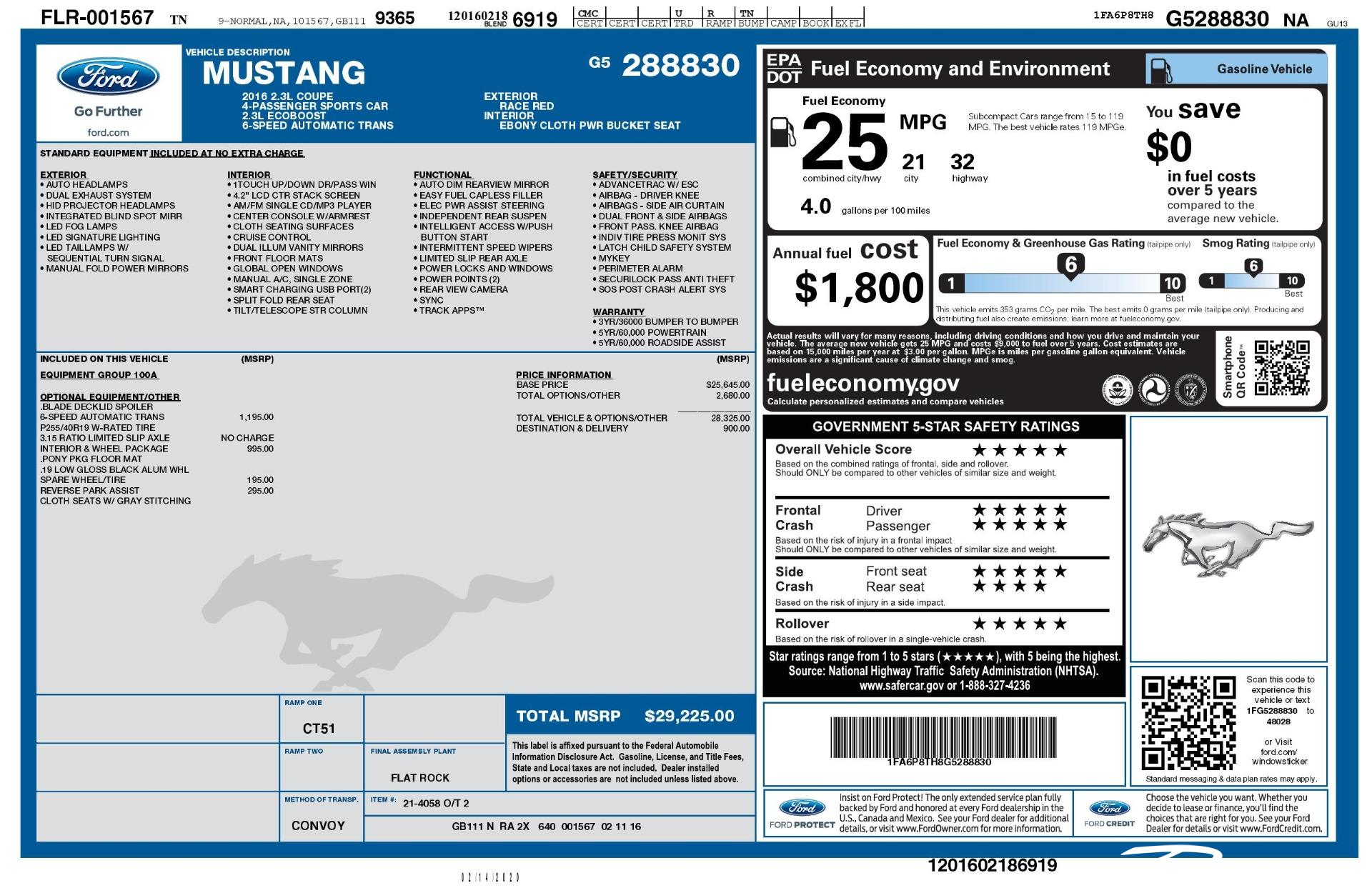 Used 2016 Ford Mustang EcoBoost for sale Sold at Perfect Auto Collection in Akron OH 44310 2