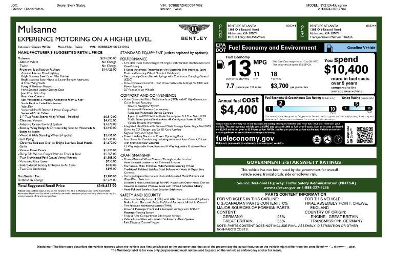 Used 2013 Bentley Mulsanne For Sale ($115,993) | Perfect Auto