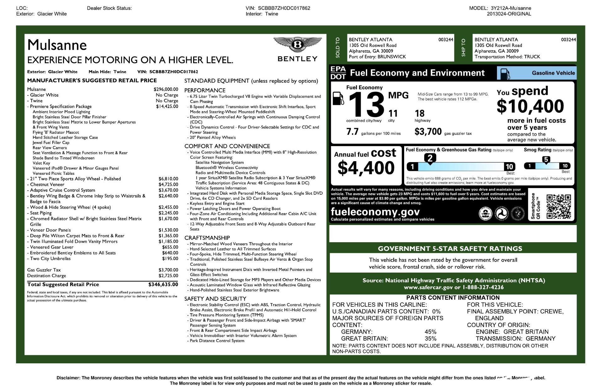 Used 2013 Bentley Mulsanne for sale $118,993 at Perfect Auto Collection in Akron OH 44310 2