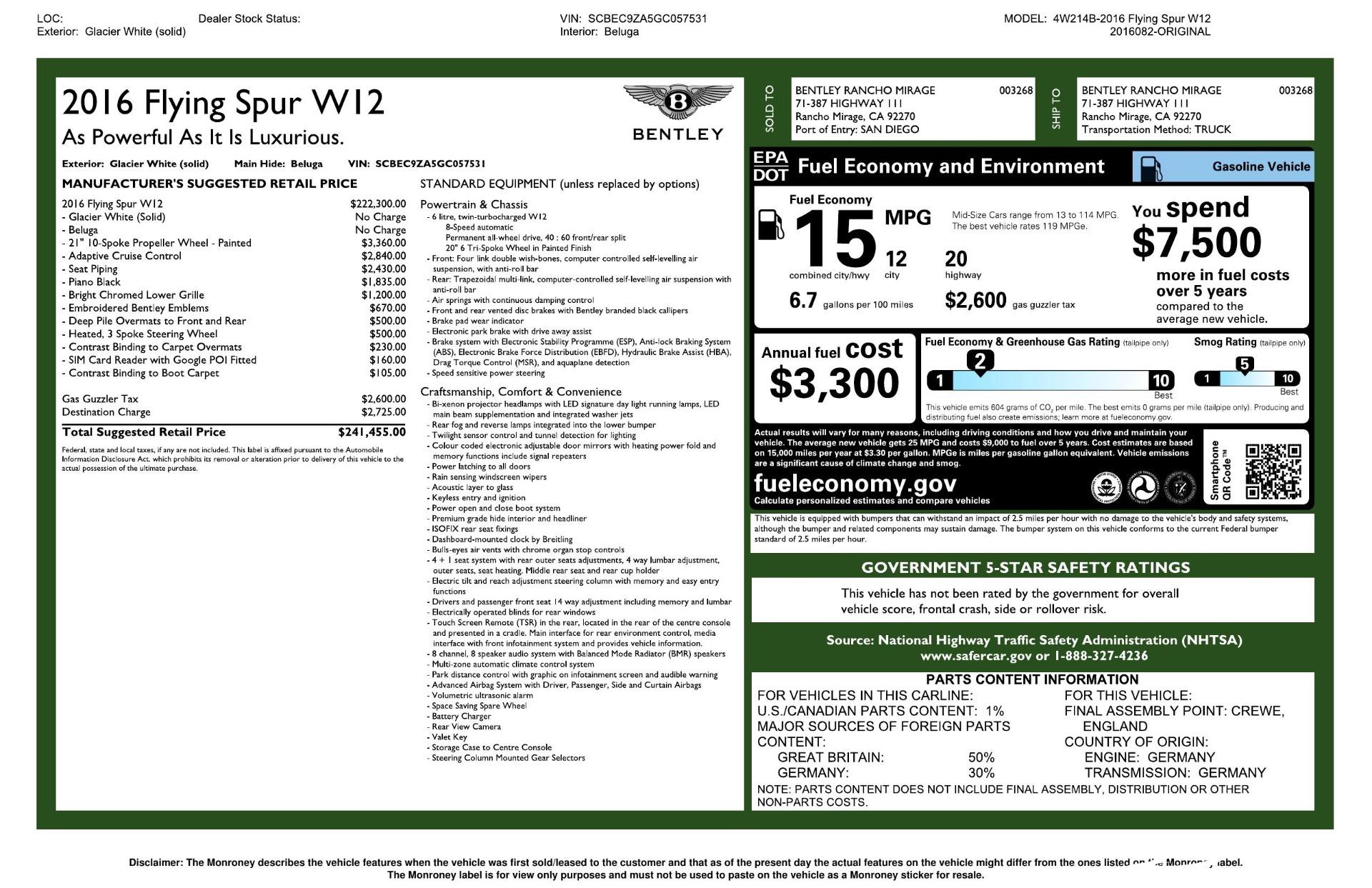 Used 2016 Bentley Flying Spur W12 for sale $98,793 at Perfect Auto Collection in Akron OH 44310 2