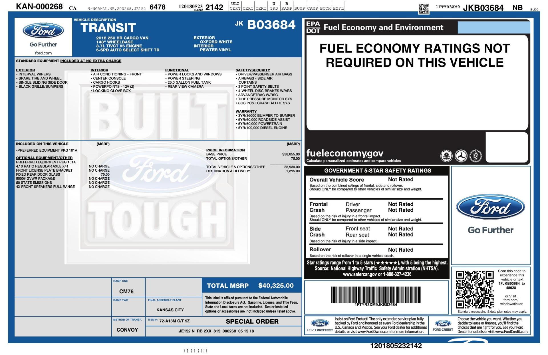 Used 2018 Ford Transit Cargo 250 for sale Sold at Perfect Auto Collection in Akron OH 44310 2
