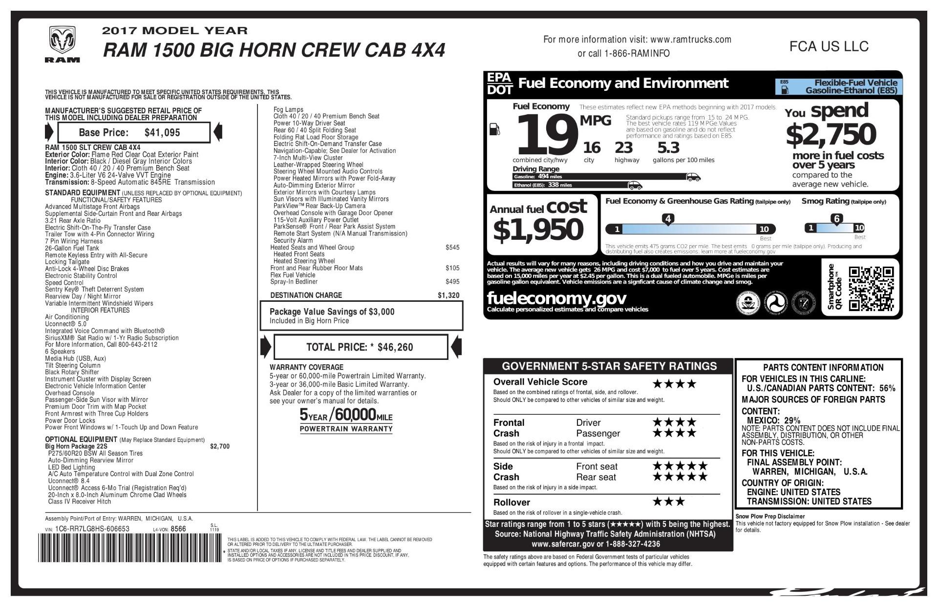 Used 2017 Ram Ram Pickup 1500 Big Horn for sale Sold at Perfect Auto Collection in Akron OH 44310 2