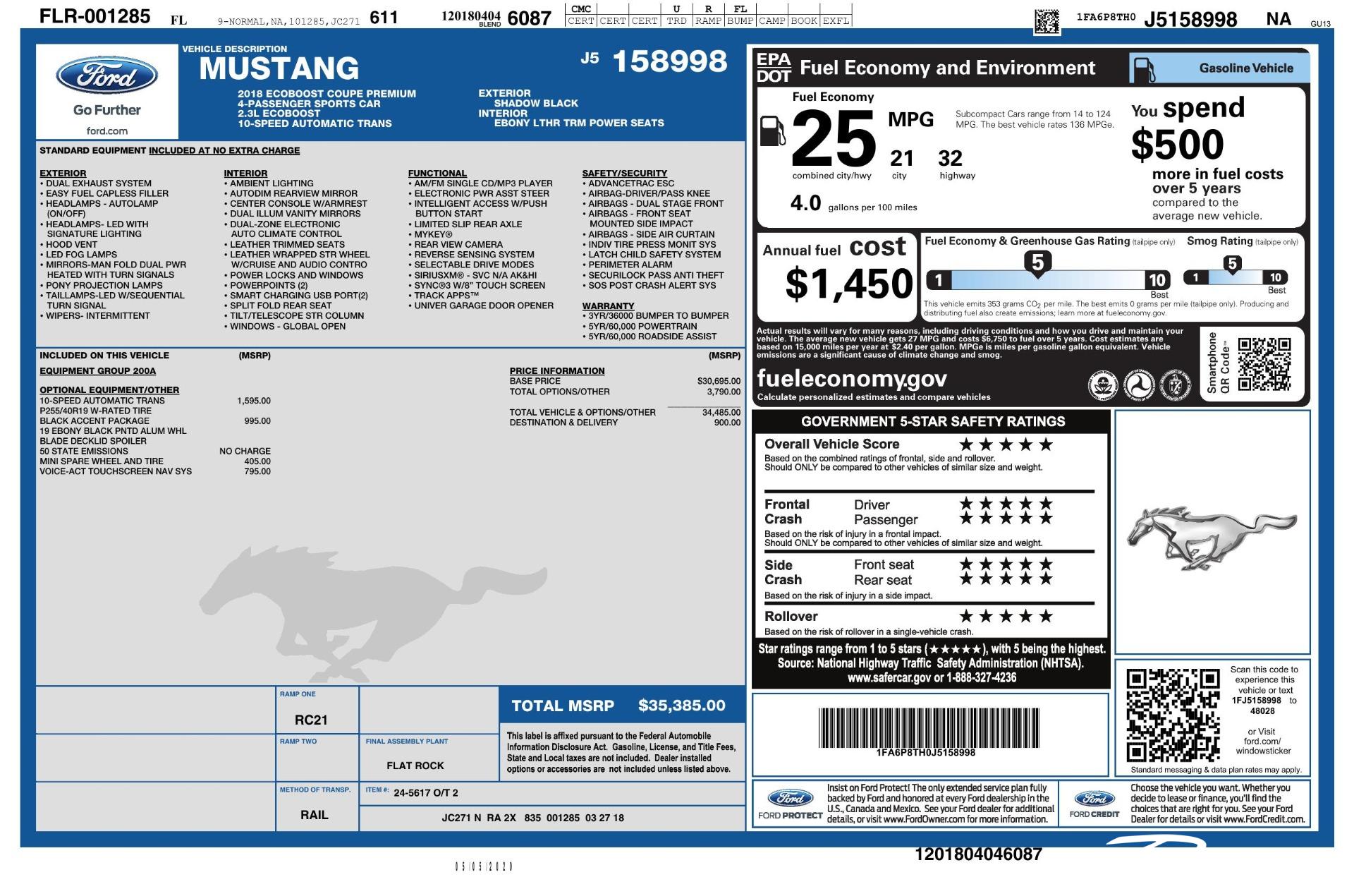 Used 2018 Ford Mustang EcoBoost Premium for sale Sold at Perfect Auto Collection in Akron OH 44310 4