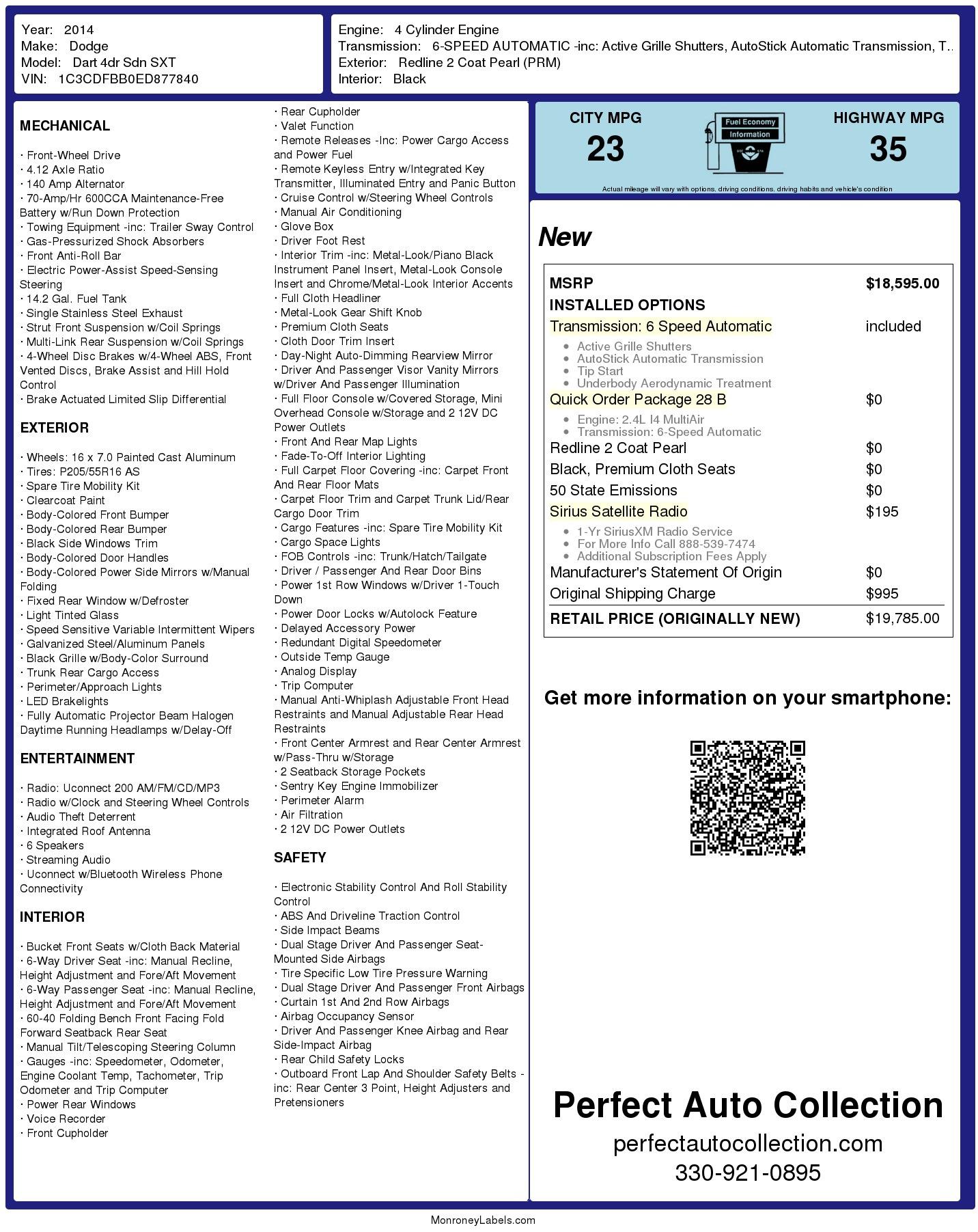 Used 2014 Dodge Dart SXT for sale $6,493 at Perfect Auto Collection in Akron OH 44310 4