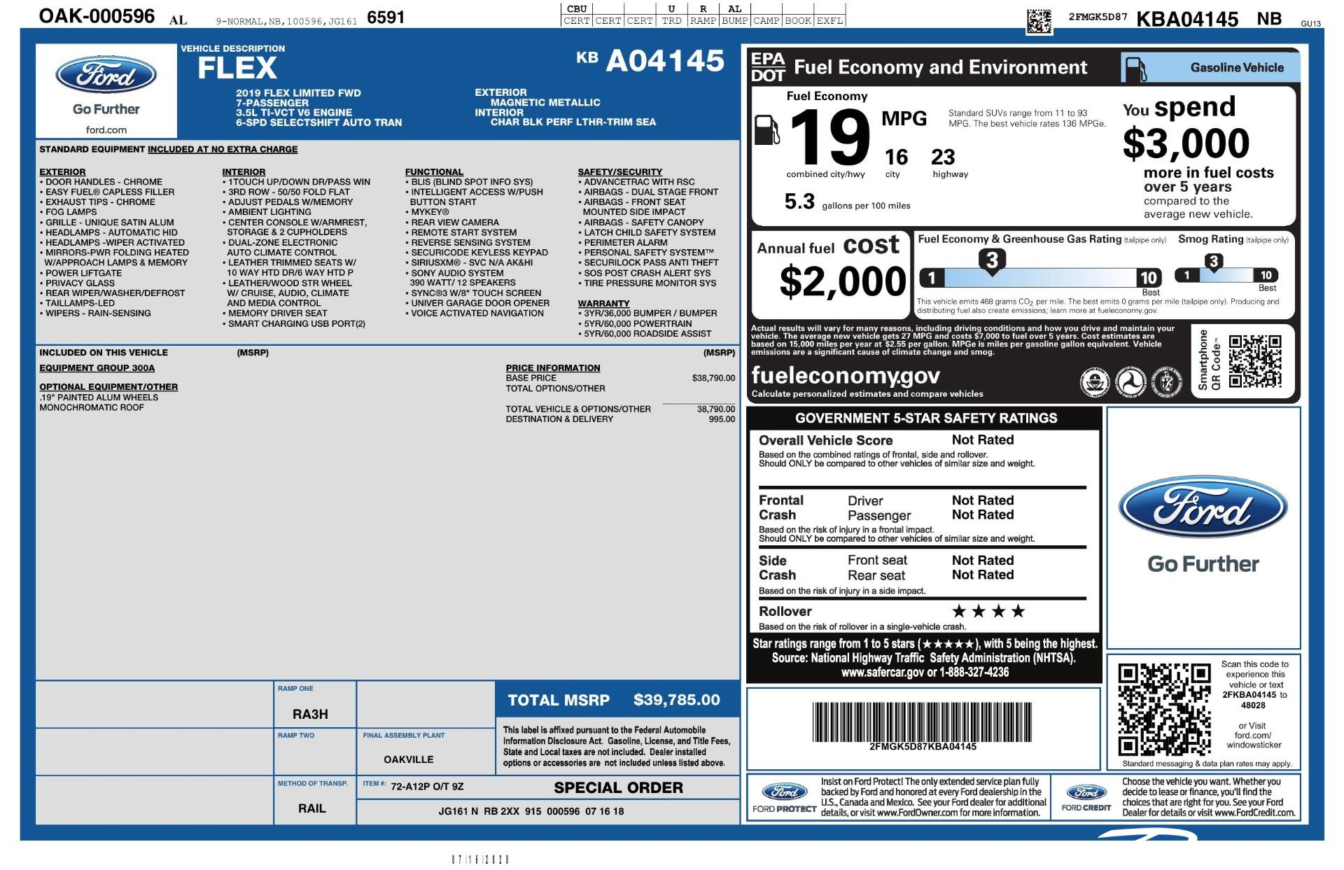 Used 2019 Ford Flex Limited for sale $20,493 at Perfect Auto Collection in Akron OH 44310 4