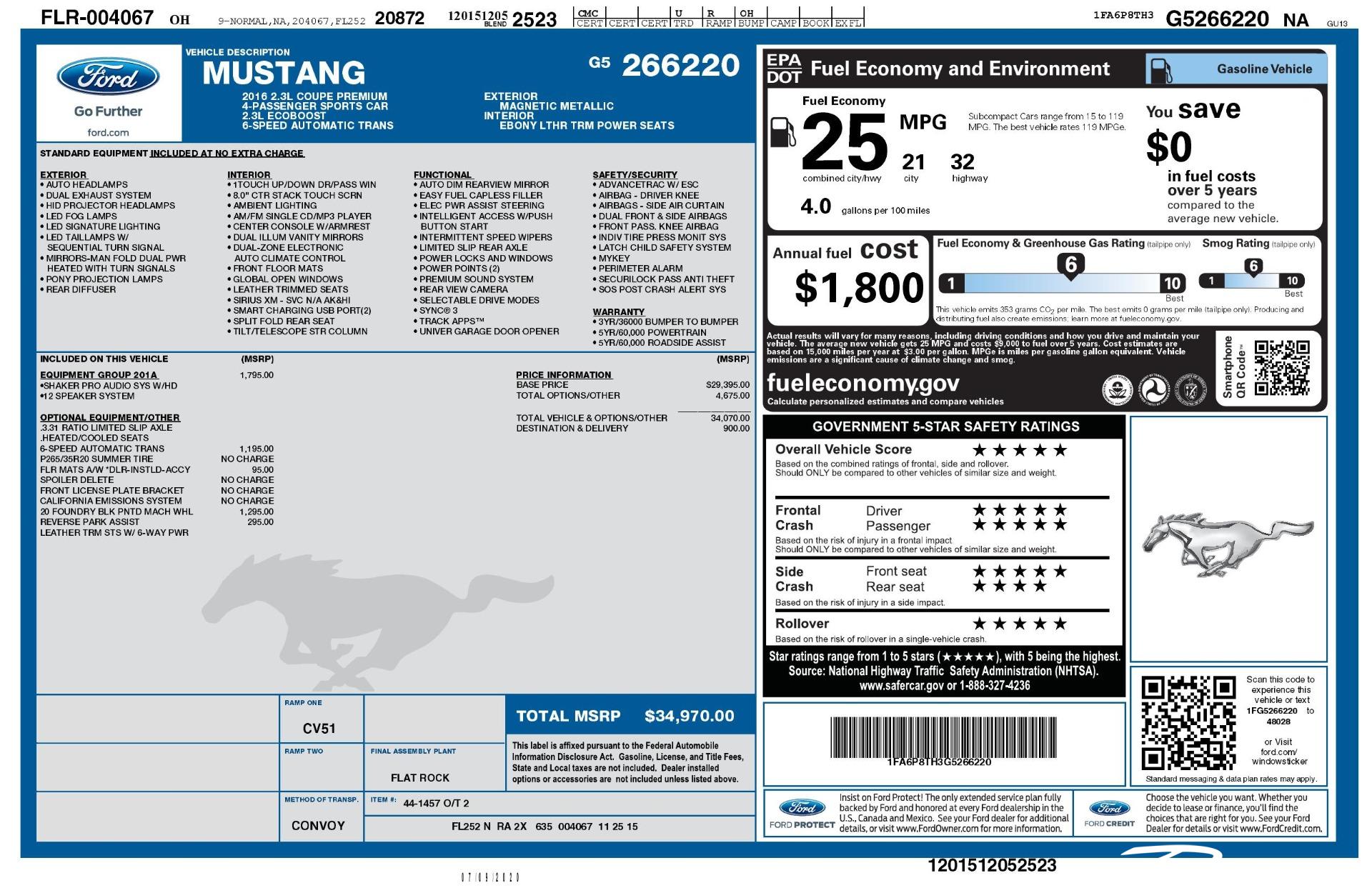 Used 2016 Ford Mustang EcoBoost Premium for sale Sold at Perfect Auto Collection in Akron OH 44310 4