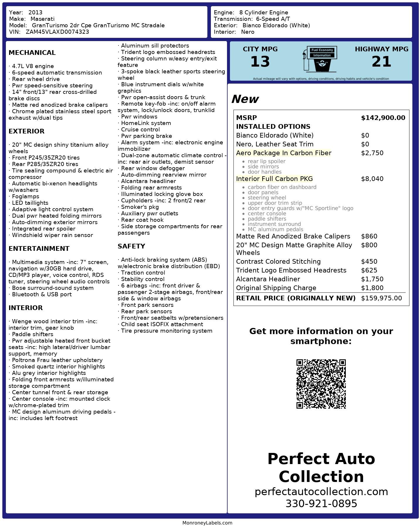 Used 2013 Maserati GranTurismo MC Stradale for sale $49,993 at Perfect Auto Collection in Akron OH 44310 3