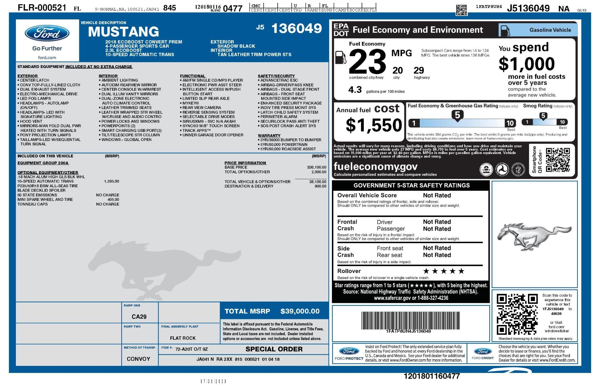 Used 2018 Ford Mustang EcoBoost Premium for sale $21,993 at Perfect Auto Collection in Akron OH 44310 4