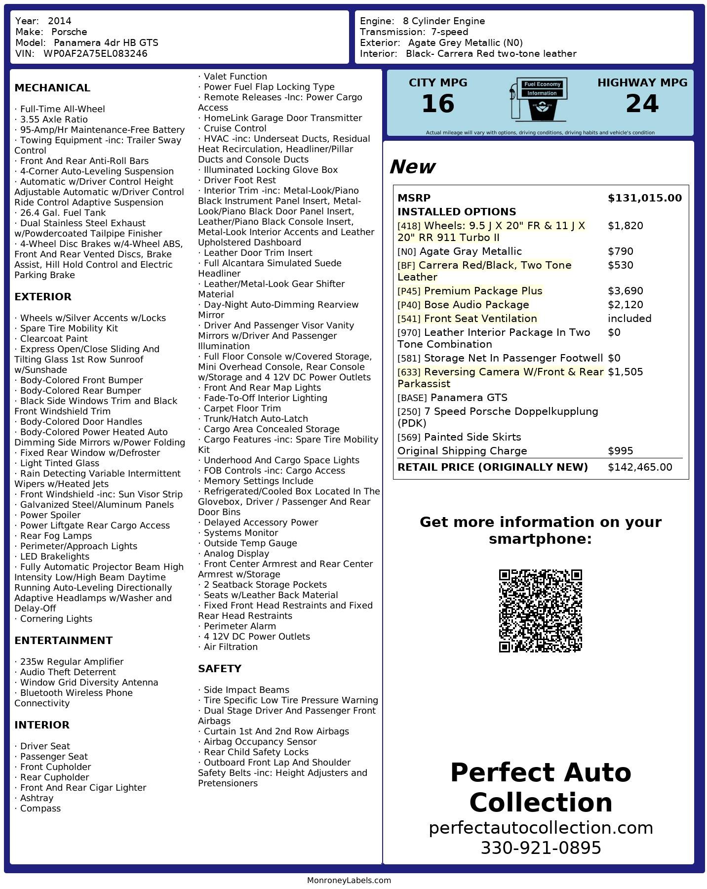 Used 2014 Porsche Panamera GTS for sale $58,993 at Perfect Auto Collection in Akron OH 44310 4