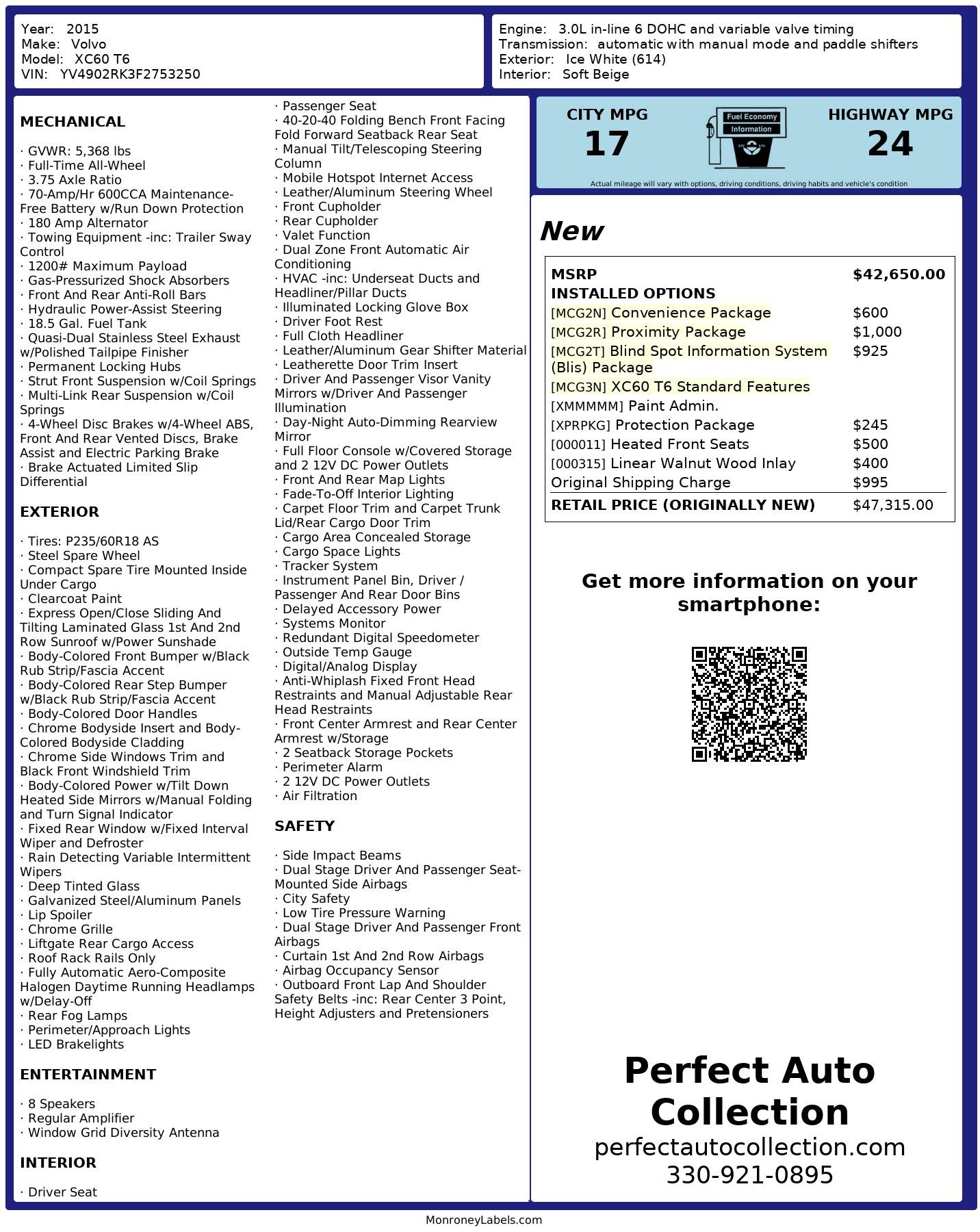 Used 2015 Volvo XC60 T6 for sale $19,393 at Perfect Auto Collection in Akron OH 44310 4