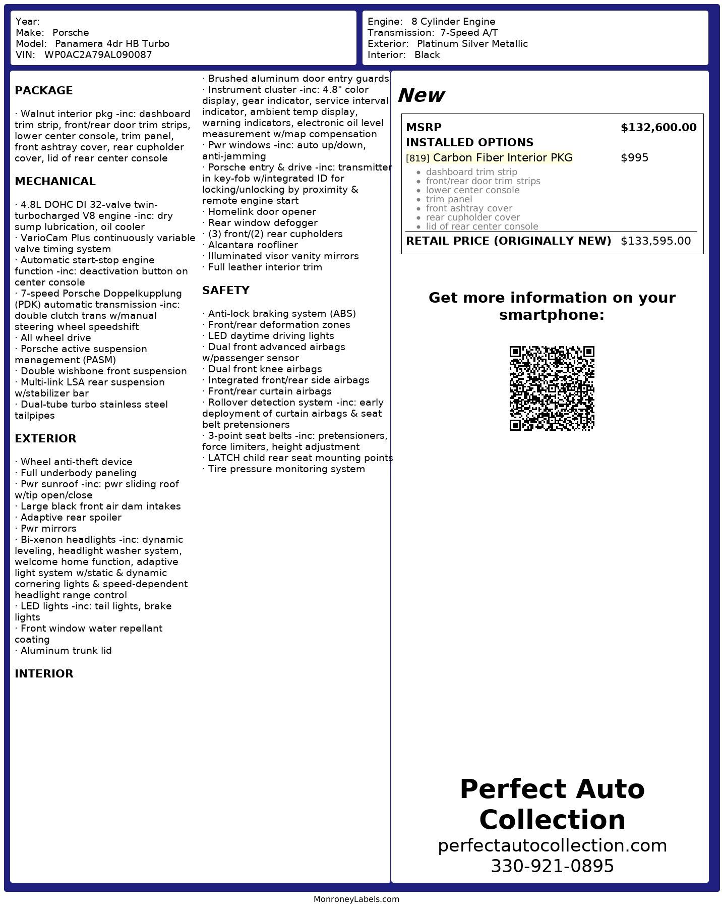 Used 2010 Porsche Panamera Turbo for sale $43,993 at Perfect Auto Collection in Akron OH 44310 2