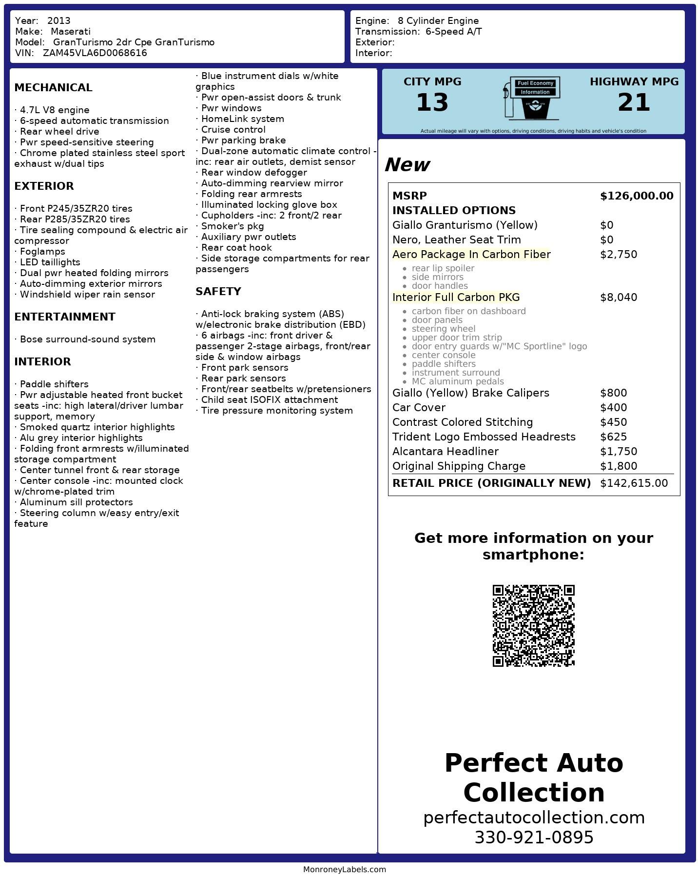 Used 2013 Maserati GranTurismo MC Package for sale Sold at Perfect Auto Collection in Akron OH 44310 4