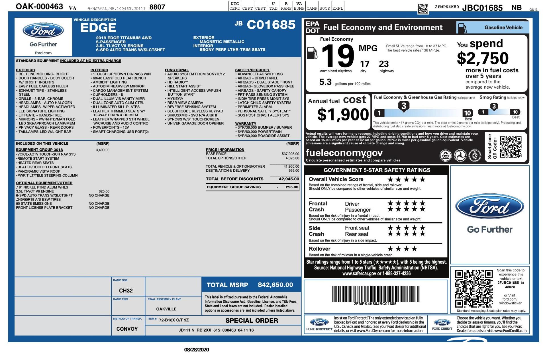 Used 2018 Ford Edge Titanium for sale Sold at Perfect Auto Collection in Akron OH 44310 4