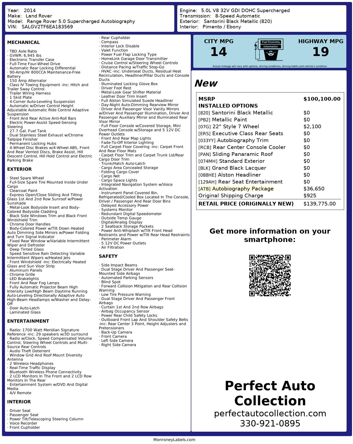 Used 2014 Land Rover Range Rover Autobiography for sale Sold at Perfect Auto Collection in Akron OH 44310 4