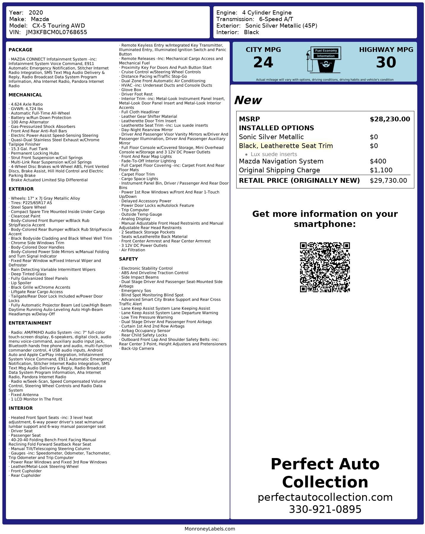 Used 2020 Mazda CX-5 Touring for sale $25,993 at Perfect Auto Collection in Akron OH 44310 4