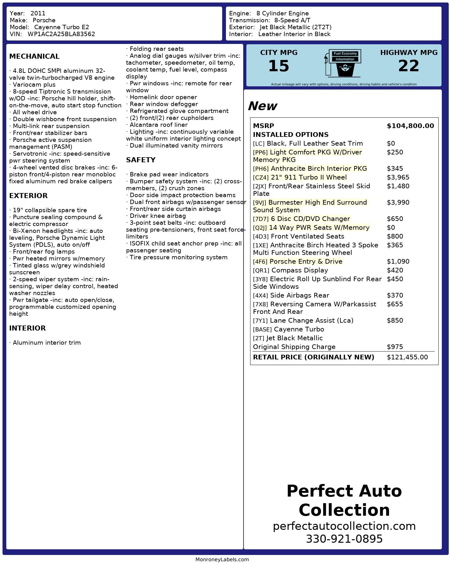 Used 2011 Porsche Cayenne Turbo for sale $44,995 at Perfect Auto Collection in Akron OH 44310 4