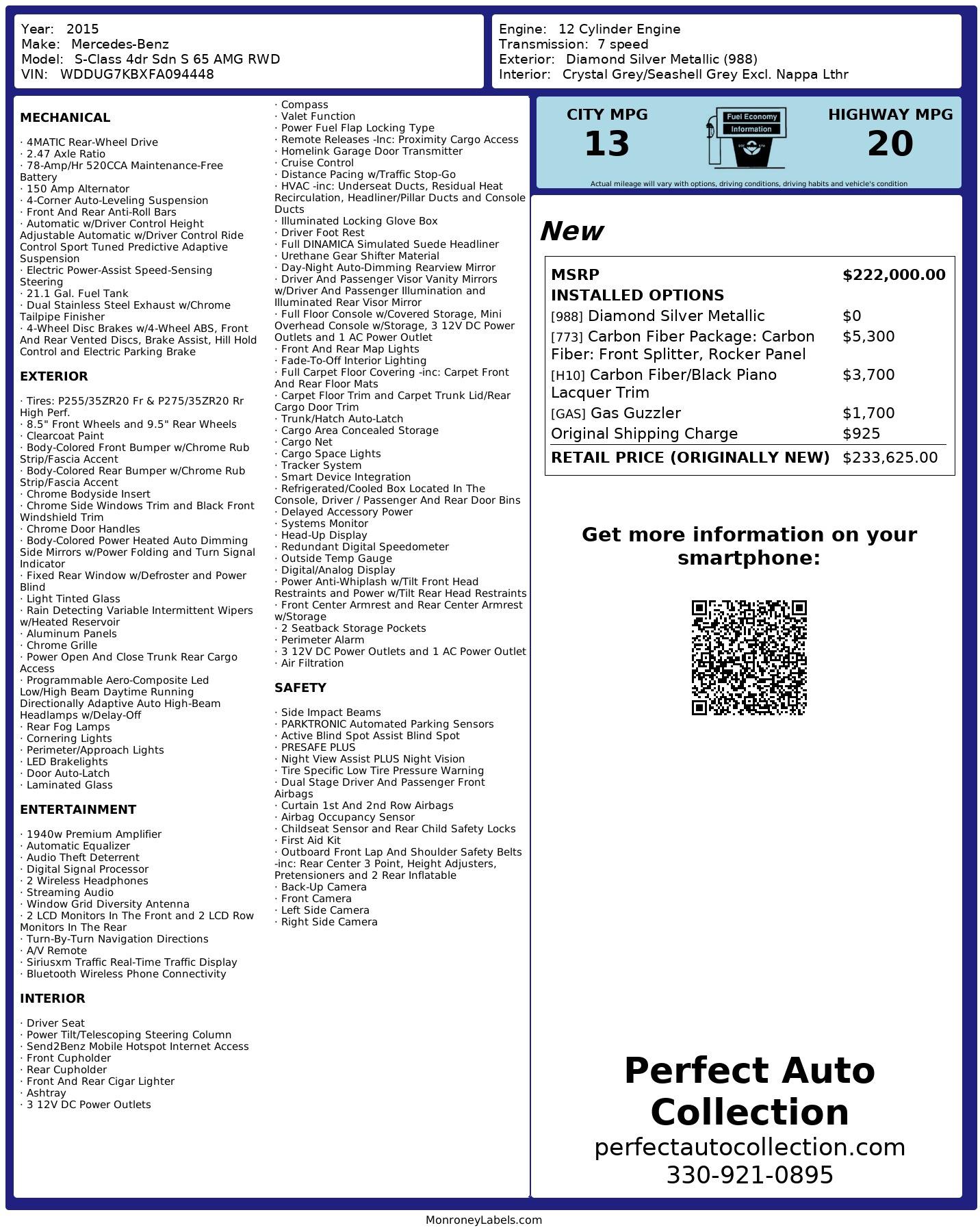 Used 2015 Mercedes-Benz S-Class S 65 AMG for sale $84,995 at Perfect Auto Collection in Akron OH 44310 4