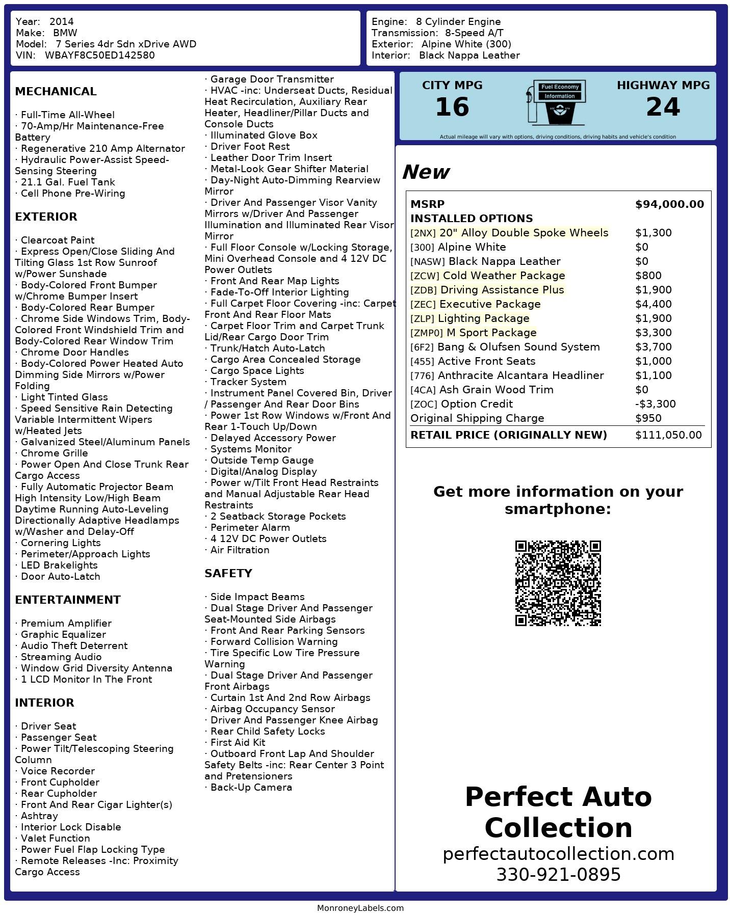 2014 BMW 7 Series 750Li xDrive for sale $28,495 at Perfect Auto Collection in Akron OH 44310 4
