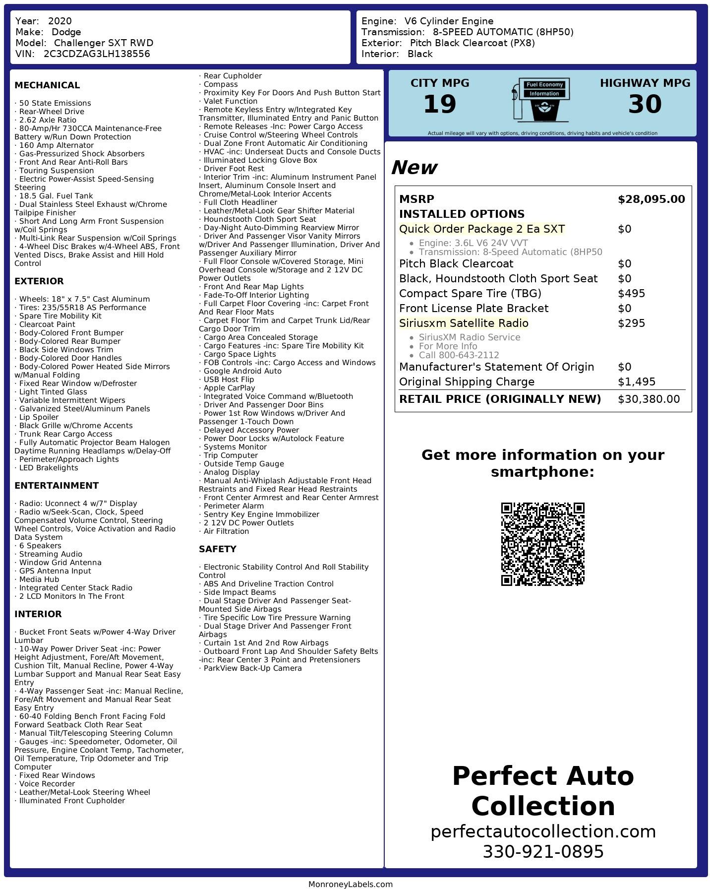 Used 2020 Dodge Challenger SXT for sale $26,395 at Perfect Auto Collection in Akron OH 44310 4