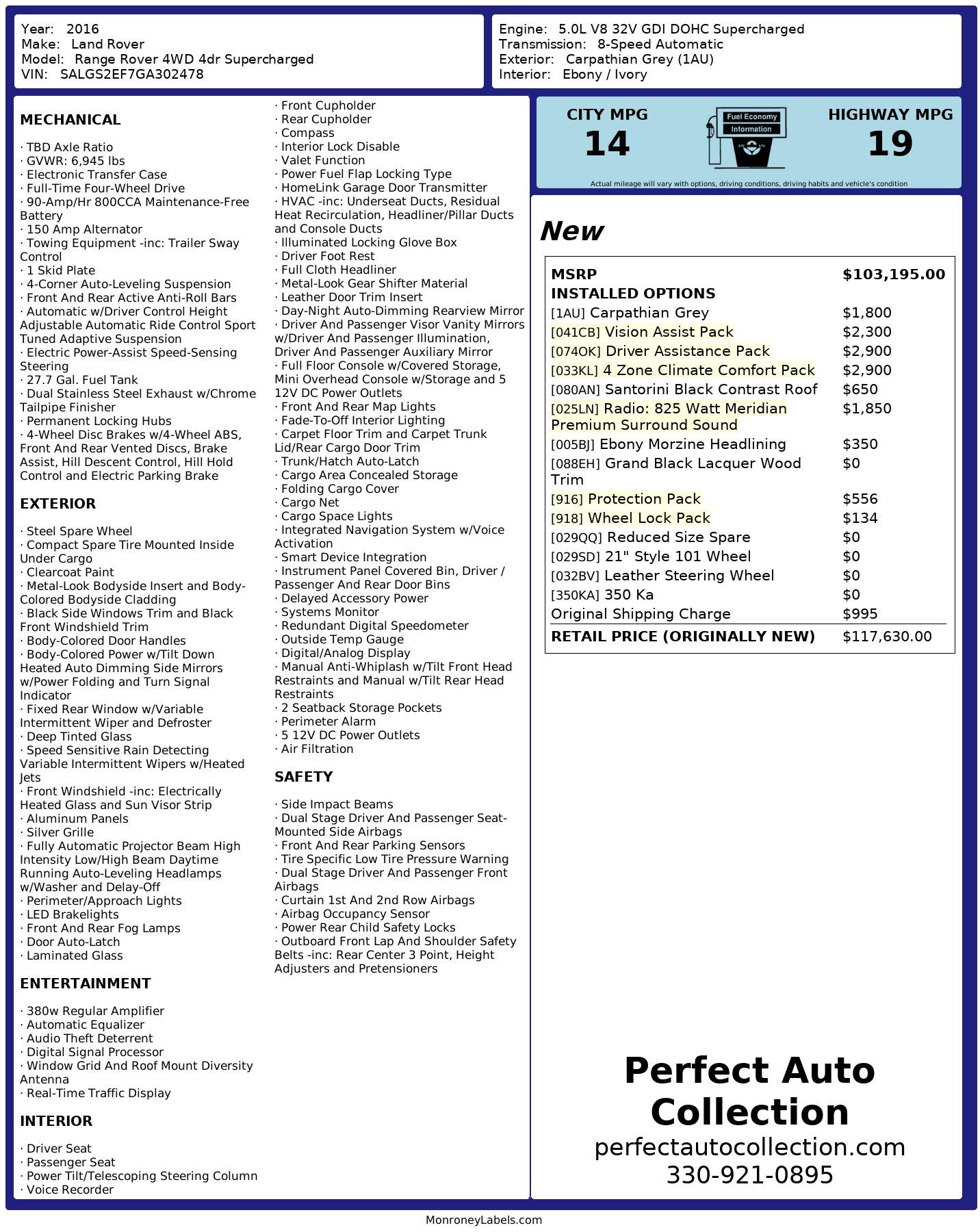 Used 2016 Land Rover Range Rover Supercharged for sale $59,995 at Perfect Auto Collection in Akron OH 44310 2