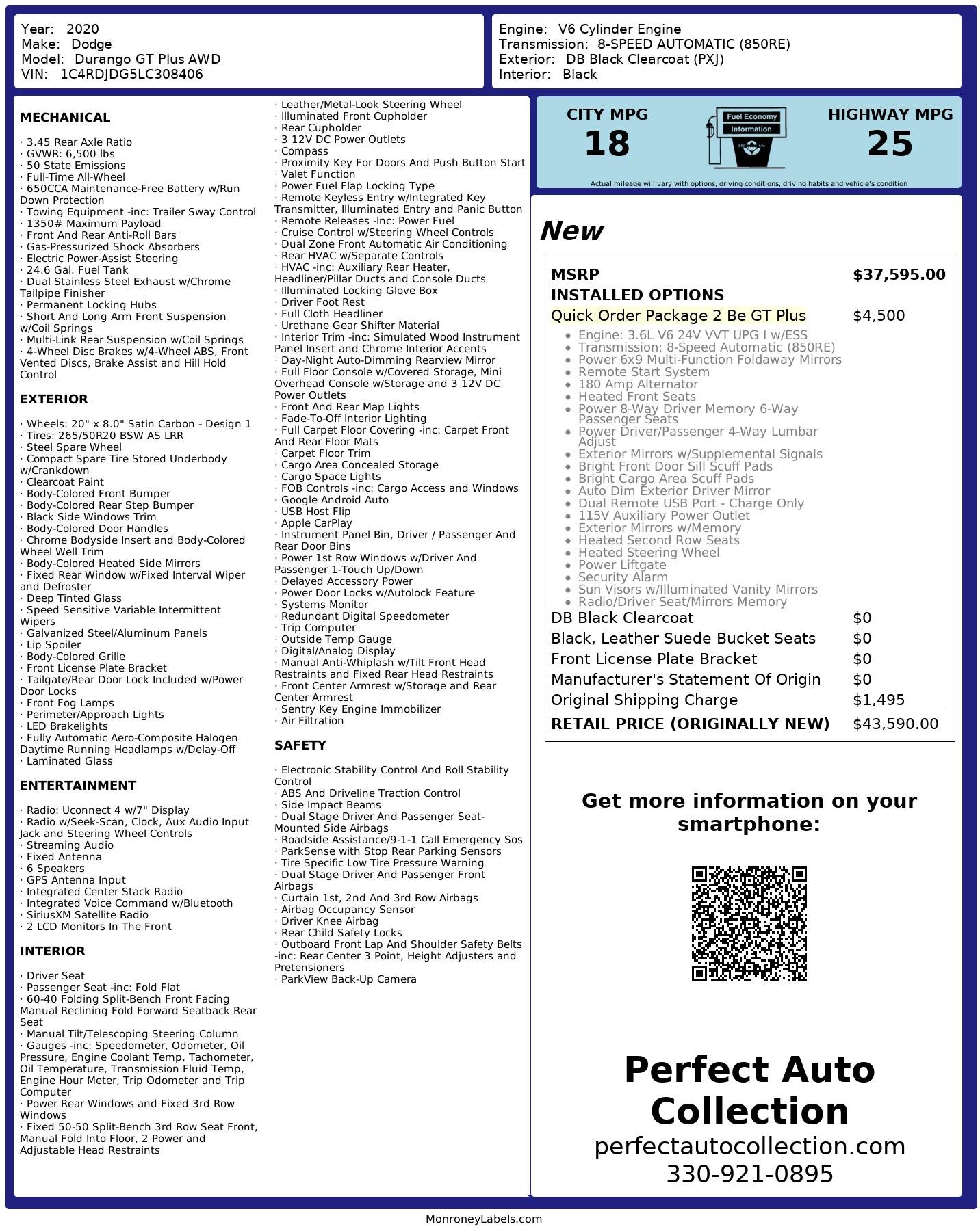Used 2020 Dodge Durango GT for sale Sold at Perfect Auto Collection in Akron OH 44310 2