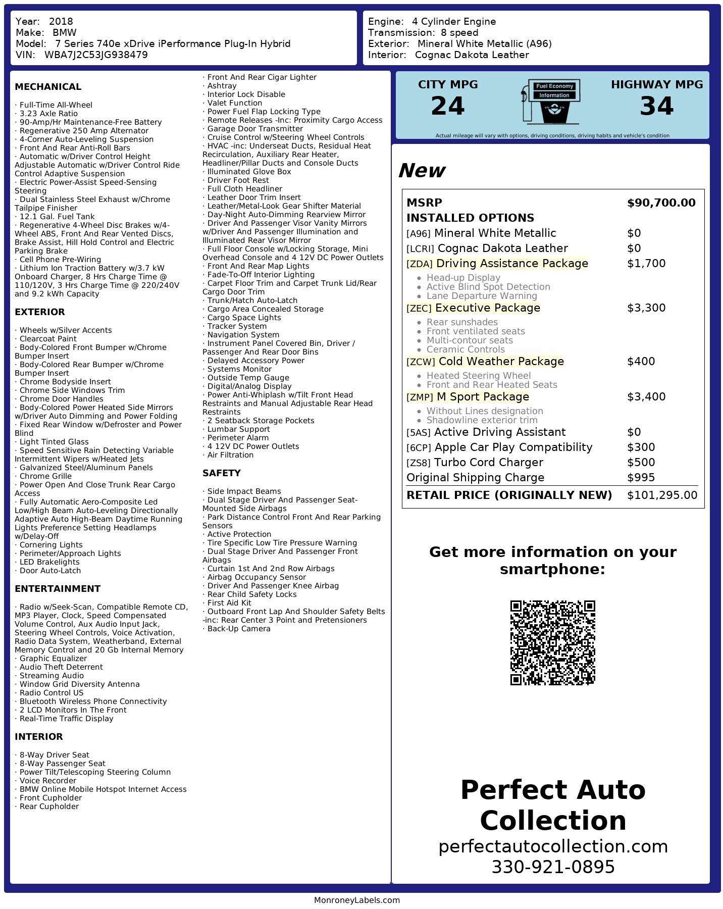 Used 2018 BMW 7 Series 740e xDrive iPerformance for sale $55,895 at Perfect Auto Collection in Akron OH 44310 4