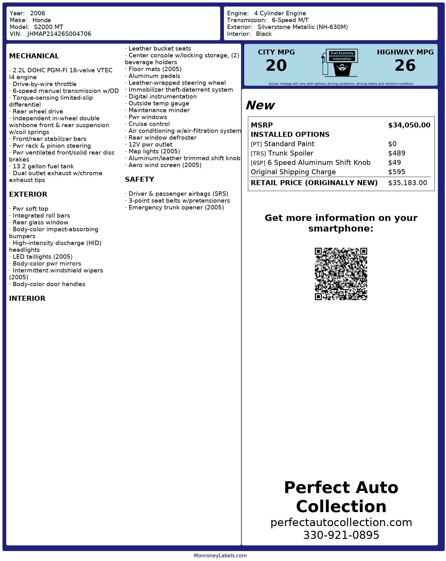 Used 2006 Honda S2000 for sale Sold at Perfect Auto Collection in Akron OH 44310 2
