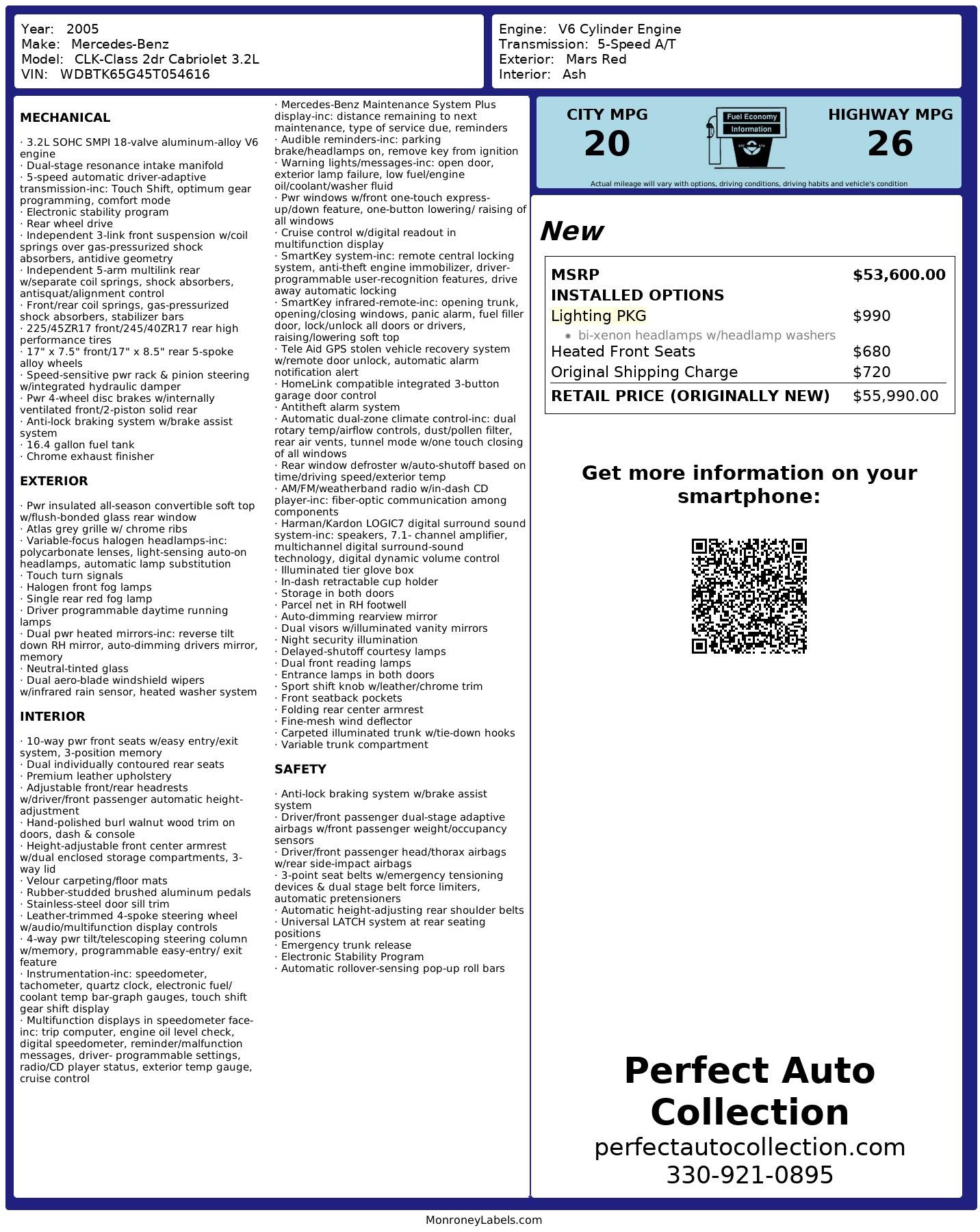 Used 2005 Mercedes-Benz CLK CLK 320 for sale $11,955 at Perfect Auto Collection in Akron OH 44310 4