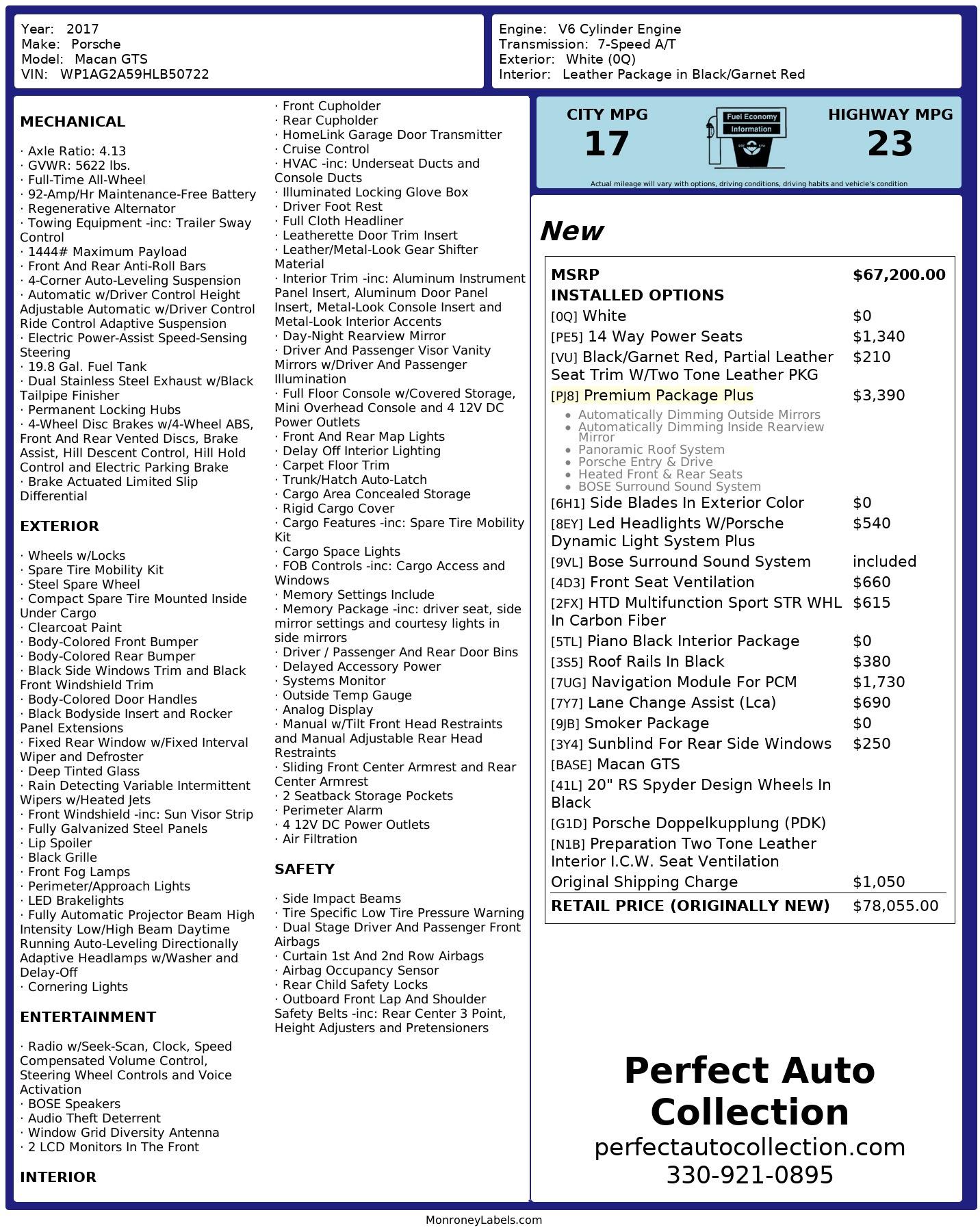 Used 2017 Porsche Macan GTS for sale $58,995 at Perfect Auto Collection in Akron OH 44310 4