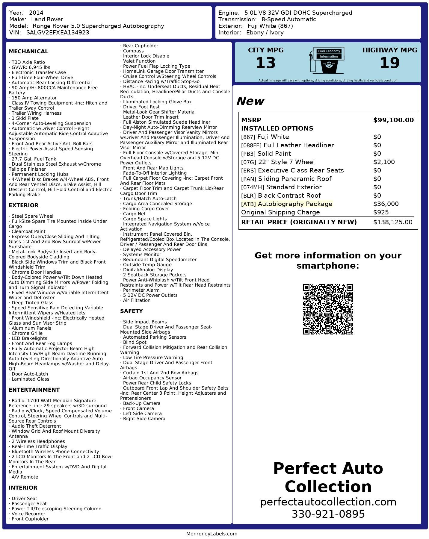 Used 2014 Land Rover Range Rover Autobiography for sale $59,995 at Perfect Auto Collection in Akron OH 44310 4