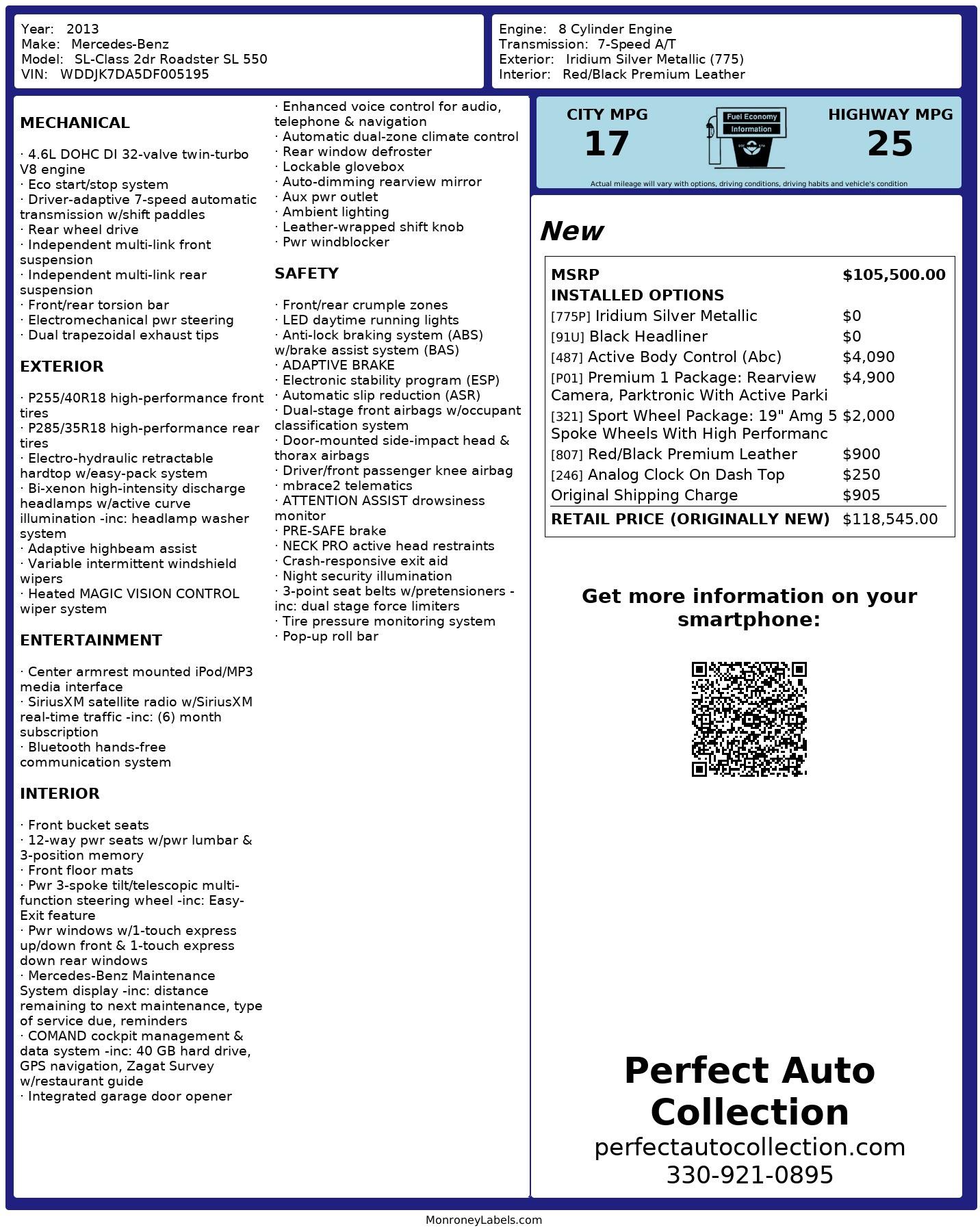 Used 2013 Mercedes-Benz SL-Class SL 550 for sale $44,495 at Perfect Auto Collection in Akron OH 44310 4