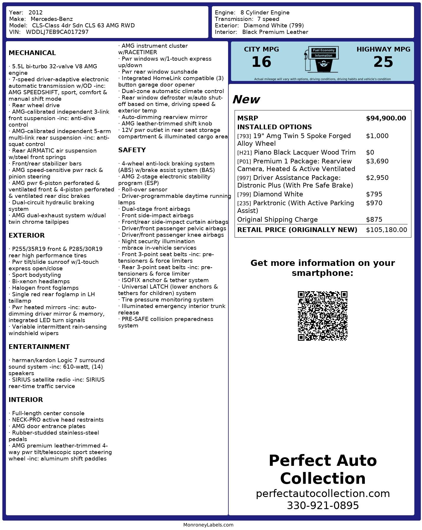 Used 2012 Mercedes-Benz CLS CLS 63 AMG for sale $44,495 at Perfect Auto Collection in Akron OH 44310 4