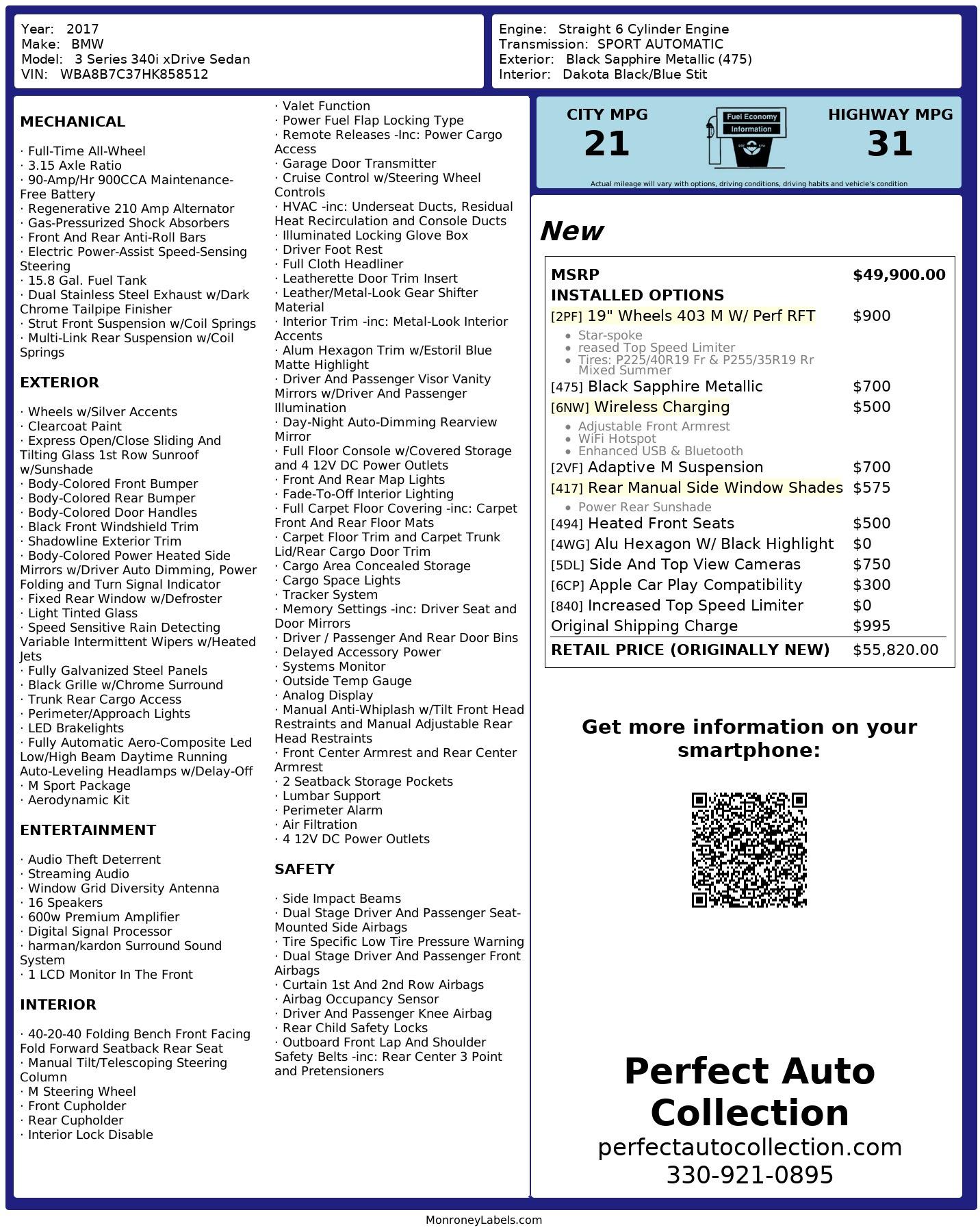 SALEページ Used 2017 BMW 3 Series 340i xDrive For Sale (Sold) | Perfect Auto